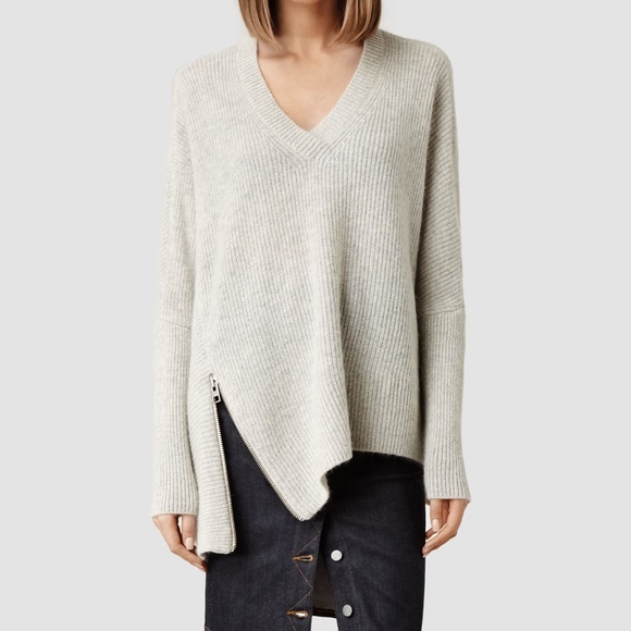 All Saints Able Zip Sweater Jumper 